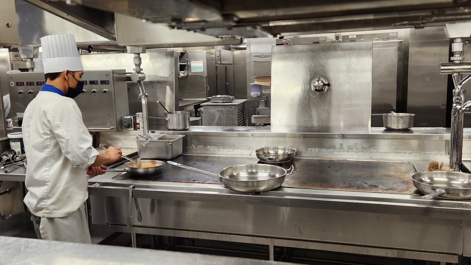 Chef at work in a professional kitchen