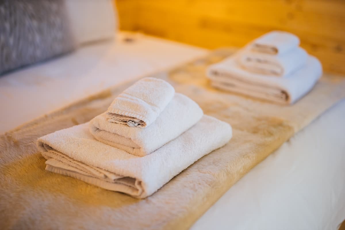 Fresh hotel towels and soap