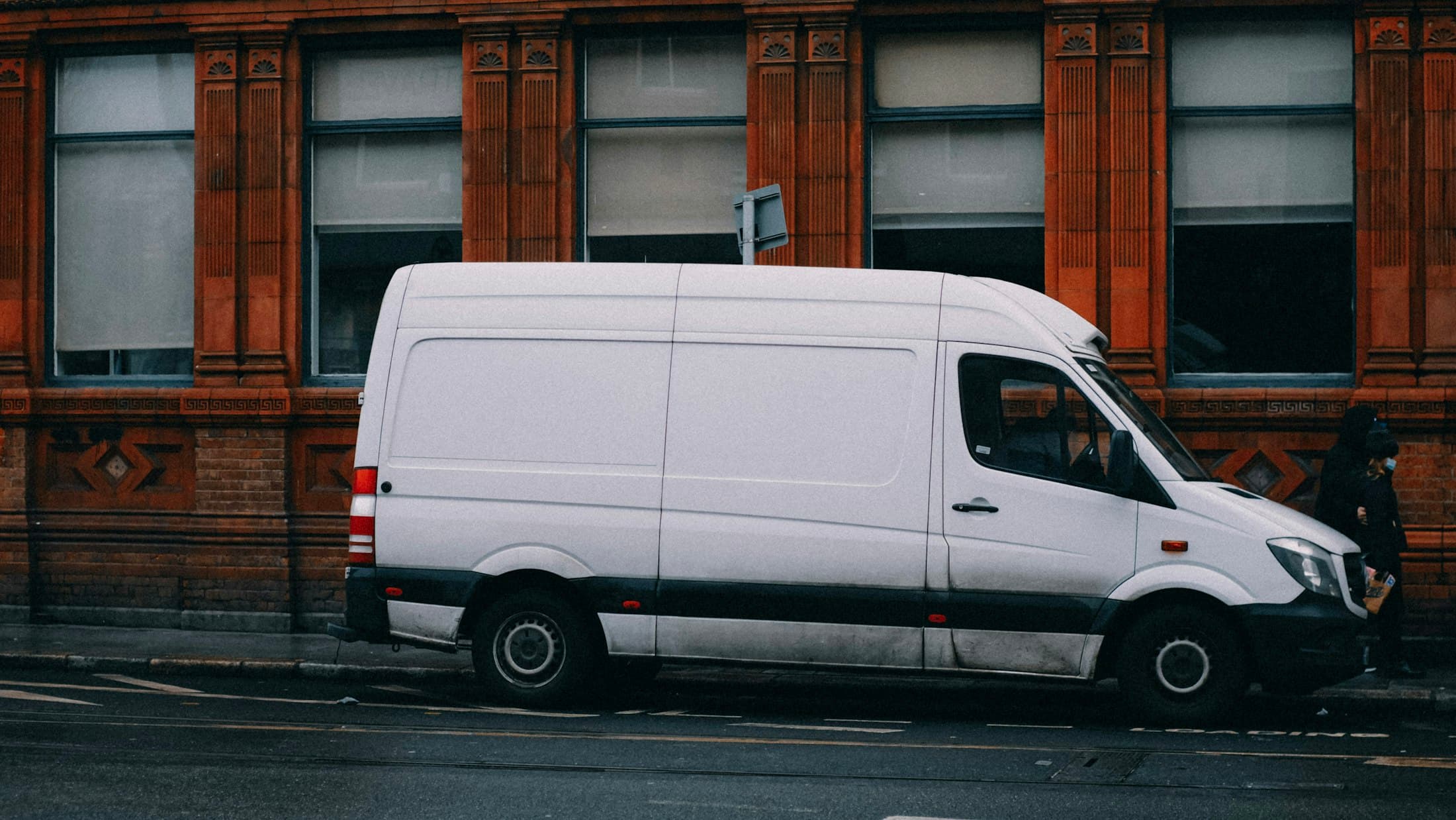 Delivery van in the city